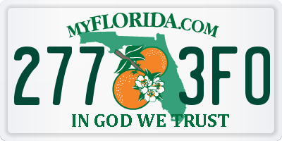 FL license plate 2773FO
