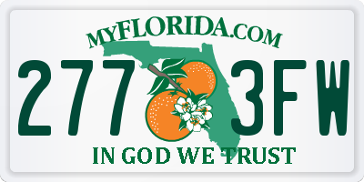 FL license plate 2773FW