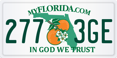 FL license plate 2773GE