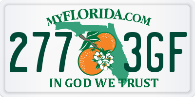 FL license plate 2773GF