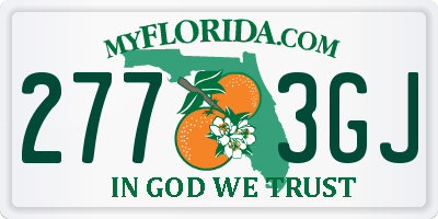 FL license plate 2773GJ