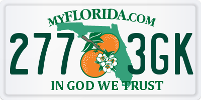 FL license plate 2773GK