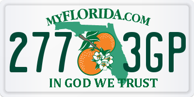 FL license plate 2773GP