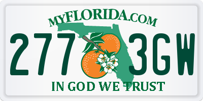 FL license plate 2773GW