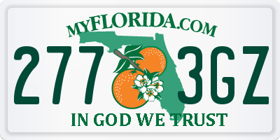 FL license plate 2773GZ
