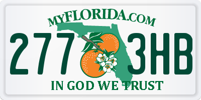 FL license plate 2773HB