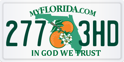 FL license plate 2773HD