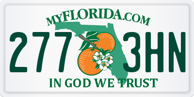 FL license plate 2773HN