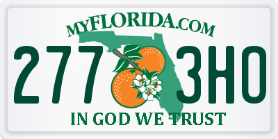 FL license plate 2773HO