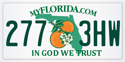 FL license plate 2773HW