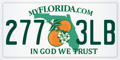 FL license plate 2773LB
