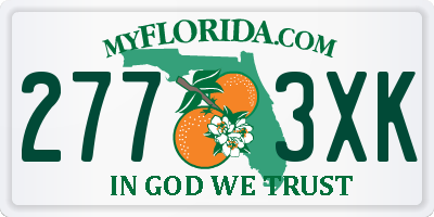 FL license plate 2773XK