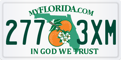 FL license plate 2773XM