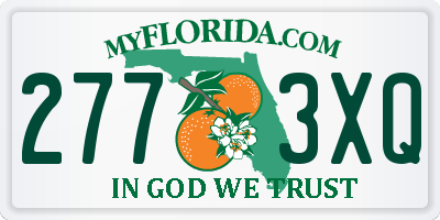 FL license plate 2773XQ