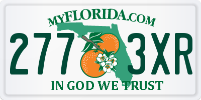 FL license plate 2773XR