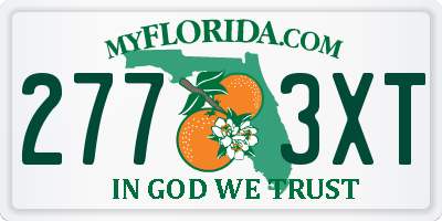 FL license plate 2773XT