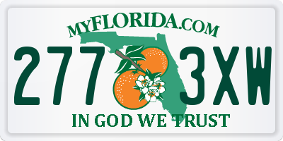 FL license plate 2773XW