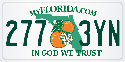 FL license plate 2773YN