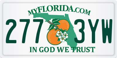 FL license plate 2773YW