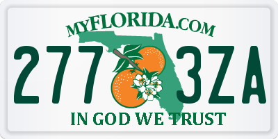 FL license plate 2773ZA