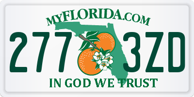 FL license plate 2773ZD