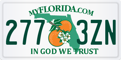 FL license plate 2773ZN