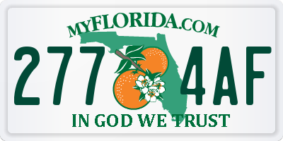 FL license plate 2774AF