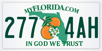 FL license plate 2774AH