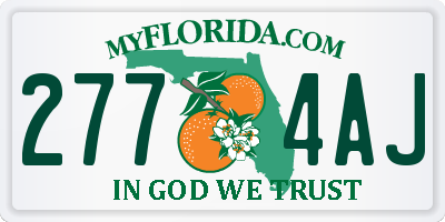 FL license plate 2774AJ