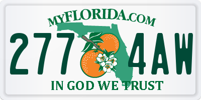 FL license plate 2774AW