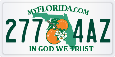 FL license plate 2774AZ