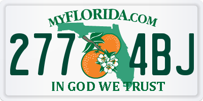 FL license plate 2774BJ