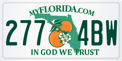 FL license plate 2774BW