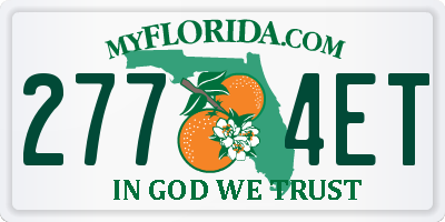 FL license plate 2774ET