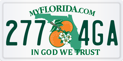 FL license plate 2774GA