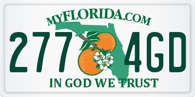 FL license plate 2774GD