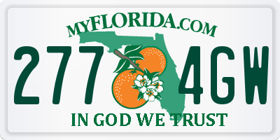 FL license plate 2774GW