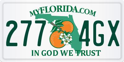 FL license plate 2774GX