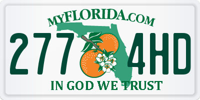 FL license plate 2774HD