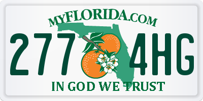 FL license plate 2774HG
