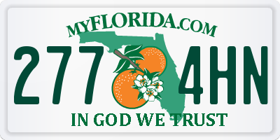 FL license plate 2774HN