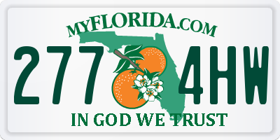 FL license plate 2774HW