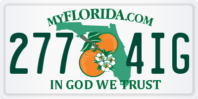 FL license plate 2774IG