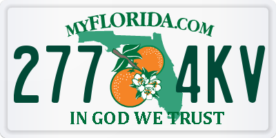 FL license plate 2774KV