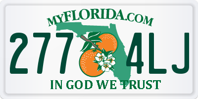 FL license plate 2774LJ