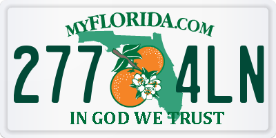 FL license plate 2774LN