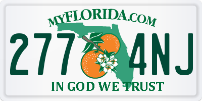 FL license plate 2774NJ