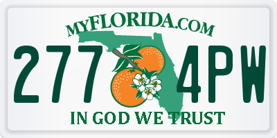 FL license plate 2774PW