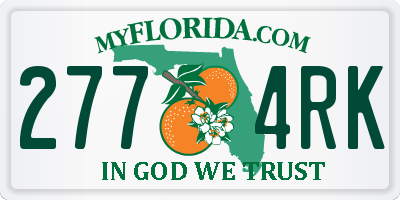 FL license plate 2774RK