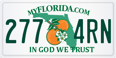 FL license plate 2774RN